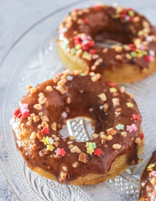 Vegan Doughnuts with Almond Butter Glaze