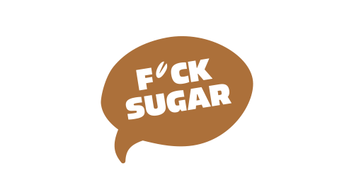 Sprechblase mit Schrift "F*ck sugar"